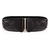Black Laser Cut Leather Belt.
